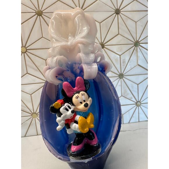1997 Carved‎ Disney Candle – Minnie Mouse with Doll, Pink & Purple Wax, 8 in - Picture 1 of 7